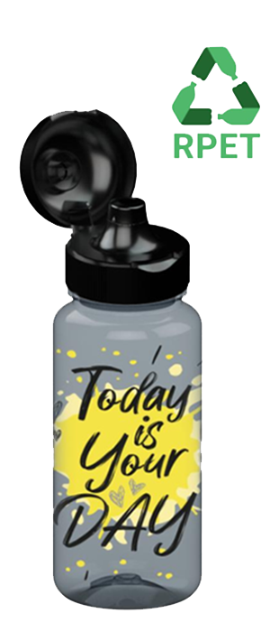 Recycling Sport&acute;s PET Trinkflasche mit Print, 0,4 Liter
